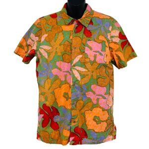 Vans Mens Joel Tudor Collection Size Small S Mod Yellow Funky Button Down EUC